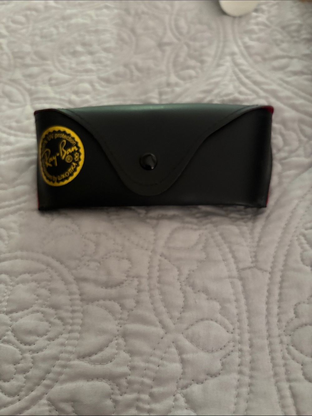 Ray-Ban Folding Black Sunglasses Case with Gold Logo Accent